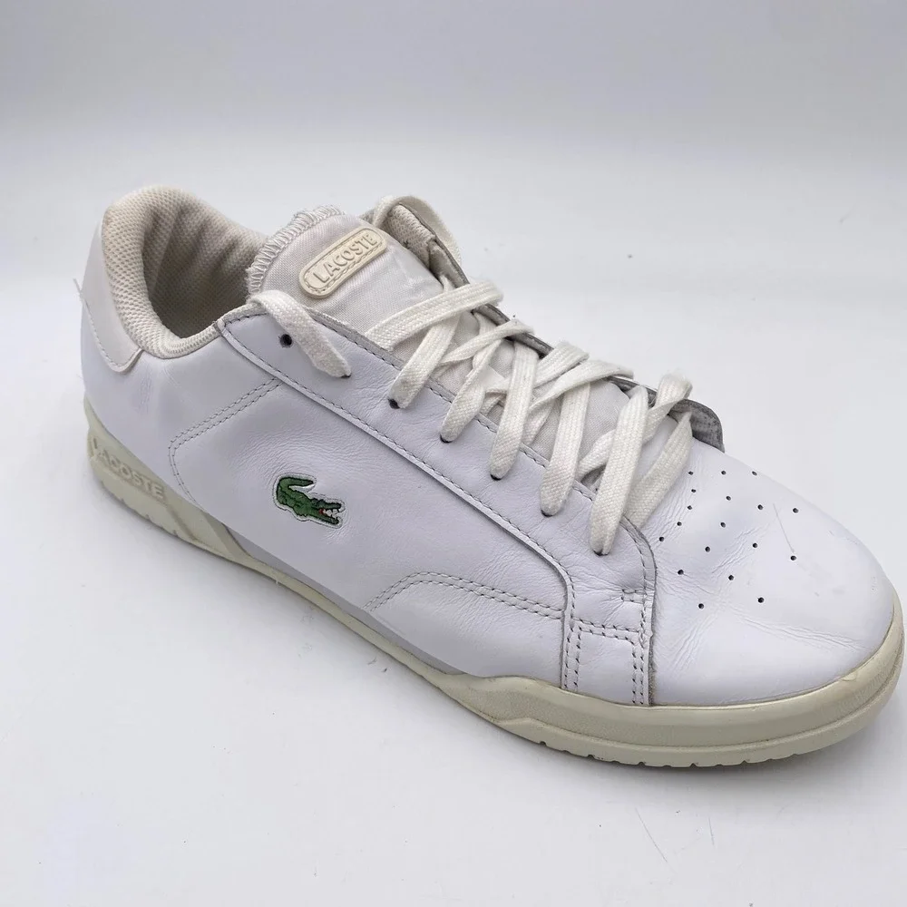 Lacoste Twin‎ Serve 0721 2 SMA Sneakers Mens 9 White Leather Court Shoes VGC